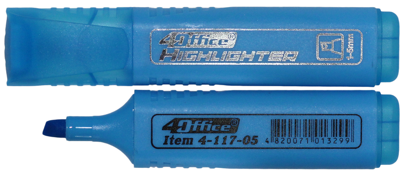 Маркер 4OFFICE текстовий (4-117-05), блакитний